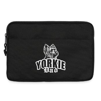 « Yorki Dad » avec tête de chien - Sacoche pour ordinateur portable 13 pouces - noir - Devant