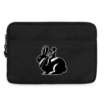 Rabbit Rider (only design - with outline, 3-Color) - Laptop bag 13" - black - Front