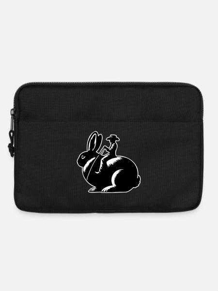 Rabbit Rider (only design - with outline, 3-Color) - Laptop bag 13" - black