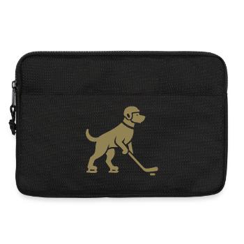 Hund Eishockey Spieler Silhouette - Laptoptasche 13" - Schwarz - Vorne