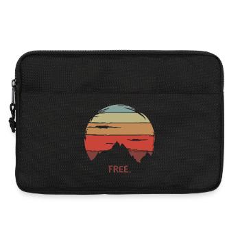 Retro Berge mit Sonnenuntergang - Wanderfreunde - Laptoptasche 13" - Schwarz - Vorne
