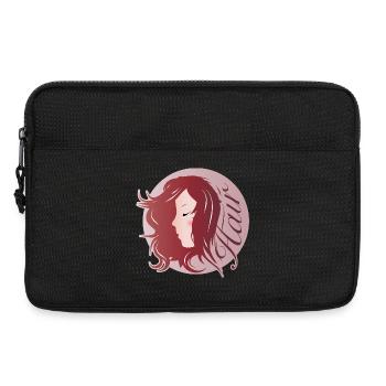 Elegantes Feminines Profil mit stilvoller Frisur - Laptoptasche 13" - Schwarz - Vorne