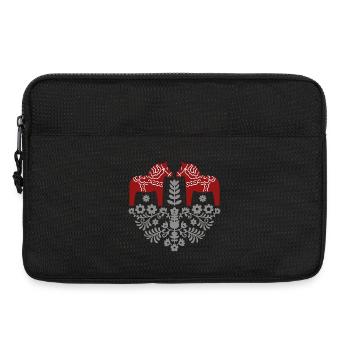 Dala Pferd – Skandinavische Folklore in Grau - Laptoptasche 13" - Schwarz - Vorne