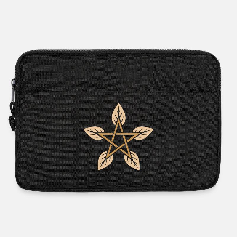 Leaf Pentagram - Nature & Elemental Magic - Laptop bag 13" - black