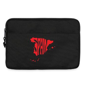 Spanien Landkarte Künstlerisches Typografie-Design - Laptoptasche 13" - Schwarz - Vorne