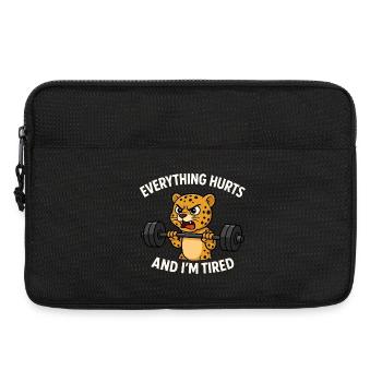 Funny Gym Everything Hurts And I'm Tired Leopard - Laptop bag 13" - black - Front