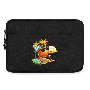 Autumnal pumpkin lounge with sunglasses - Laptop bag 13" - black - Front