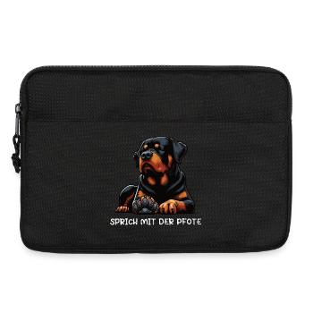 Parler avec la patte Rottweiler Propriétaire du rottweiler - Sacoche pour ordinateur portable 13 pouces - noir - Devant