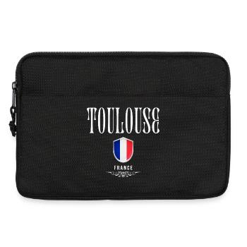 Toulouse, France, design minimaliste élégant - Sacoche pour ordinateur portable 13 pouces - noir - Devant