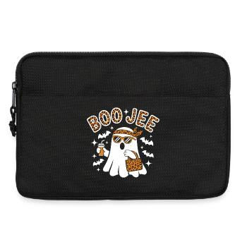 Fantôme léopard Halloween chic - Sacoche pour ordinateur portable 13 pouces - noir - Devant