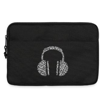 Guitar music Typographic Headphone design - Laptop bag 13" - black - Front