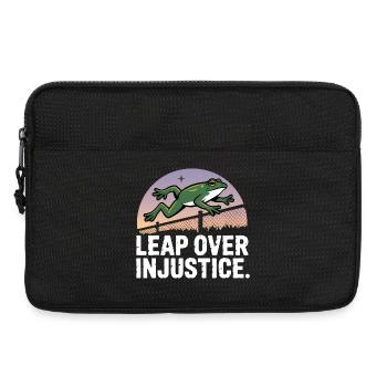 Leap over Justice - USA Frog T-Shirt - Laptop bag 13" - black - Front