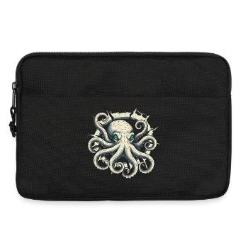 Octopus peeking out of crack - octopus tentacle - Laptop bag 13" - black - Front