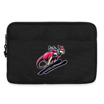 Kangaroo skiing Winter sports fun - Laptop bag 13" - black - Front