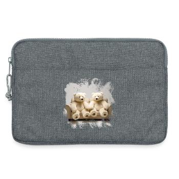 Ours câlins sur le duo de canapés - Sacoche pour ordinateur portable 13 pouces - gris chiné - Devant