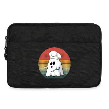 Retro Ghost Chef Costume for Spooky Halloween Fun - Laptop bag 13" - black - Front