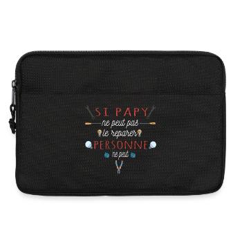 Si Papy ne peut pas le réparer, personne ne peut - Sacoche pour ordinateur portable 13 pouces - noir - Devant