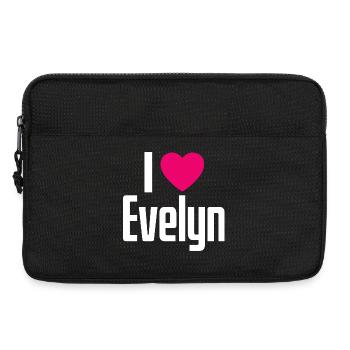 J’aime Evelyn Cœur Rose J’aime Evelyn - Sacoche pour ordinateur portable 13 pouces - noir - Devant