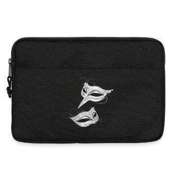 Elegant silver masks in ornamental style - Laptop bag 13" - black - Front