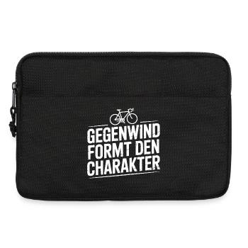 Gegenwind Formt Den Charakter Fahrrad Leidenschaft - Laptoptasche 13" - Schwarz - Vorne