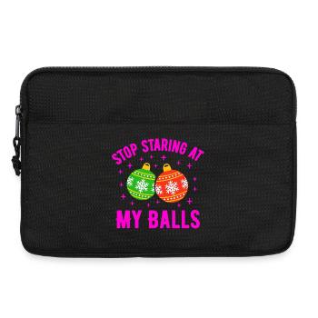 Hör auf, meine Eier anzustarren - Laptoptasche 13" - Schwarz - Vorne
