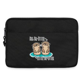 Mignons frères loutres pour grands et petits frères - Sacoche pour ordinateur portable 13 pouces - noir - Devant
