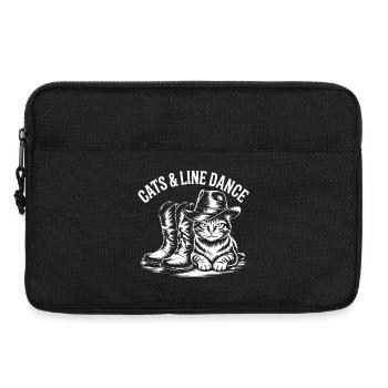 Cowboy de la danse en ligne des chats - Sacoche pour ordinateur portable 13 pouces - noir - Devant