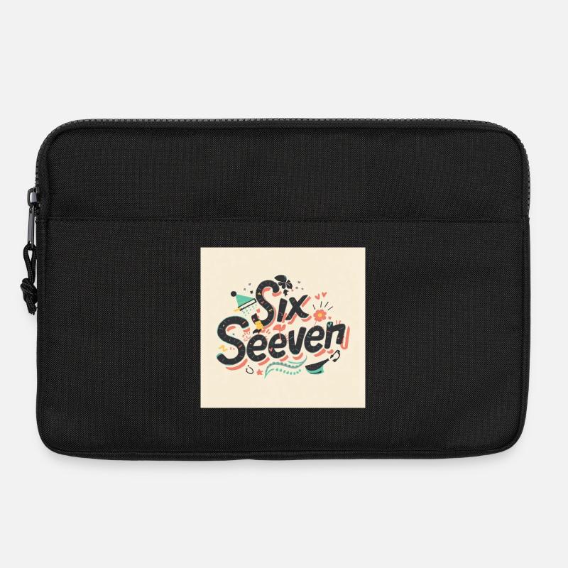 Sechs Siebzehn Retro-Doodle-Buchstaben - Laptoptasche 13" - Schwarz