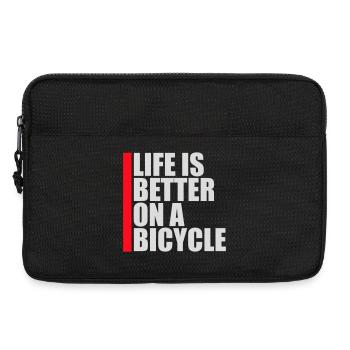 Life is better on a bicycle Cycling Saying Sport - Laptop bag 13" - black - Front