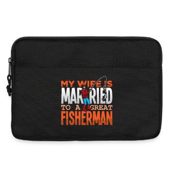 Angler Fischer Petrijünger Spruch Angeln Lustig - Laptoptasche 13" - Schwarz - Vorne