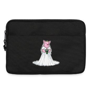 Mariage au bouquet de mariée Pig - Sacoche pour ordinateur portable 13 pouces - noir - Devant