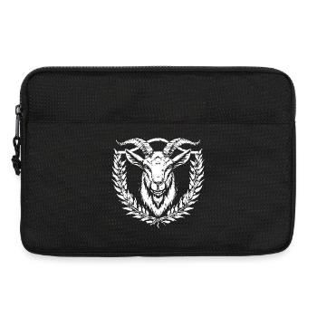 Goat's head with laurel wreath - Laptop bag 13" - black - Front
