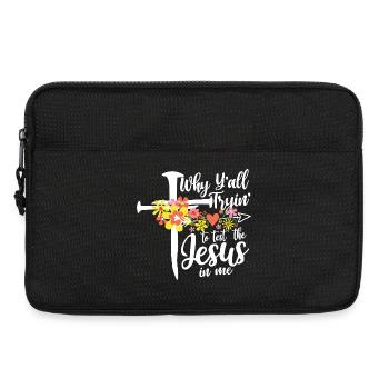 Cross flowers: Jesus in me - Laptop bag 13" - black - Front