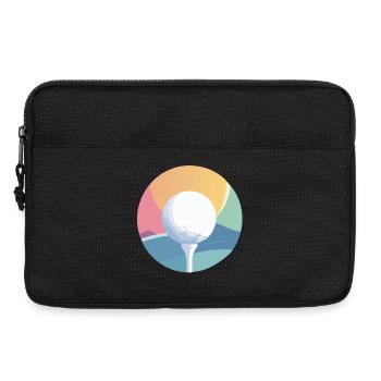 Golfball im bunten Farbkreis dezentes Golf Motiv - Laptoptasche 13" - Schwarz - Vorne
