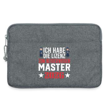 Master Abschluss Promotion Sponsion 2026 - Laptoptasche 13" - Grau meliert - Vorne