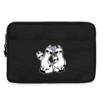 Lamas, maman, enfants, famille, papa, lunettes de soleil - Sacoche pour ordinateur portable 13 pouces - noir - Devant
