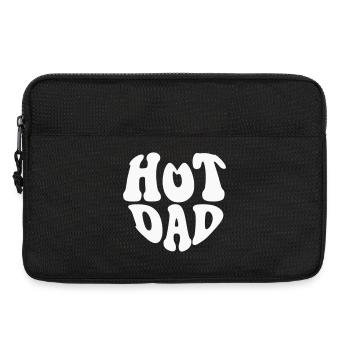 Hot Dad Heart Logo – Anpassbare Farbe - Laptoptasche 13" - Schwarz - Vorne