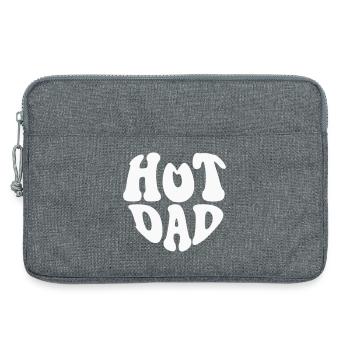 Logo du cœur Hot Dad - Couleur personnalisable - Sacoche pour ordinateur portable 13 pouces - gris chiné - Devant