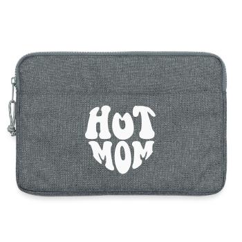 Logo Hot Mom Heart - Couleur personnalisable - Sacoche pour ordinateur portable 13 pouces - gris chiné - Devant