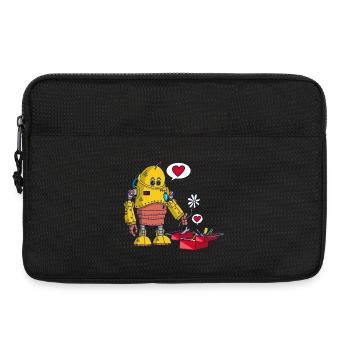 Der Roboter und die Liebe - Laptoptasche 13" - Schwarz - Vorne