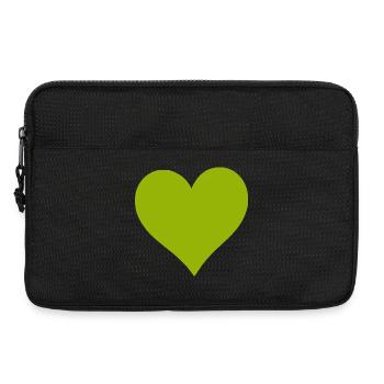 Cœur vert vert - Sacoche pour ordinateur portable 13 pouces - noir - Devant