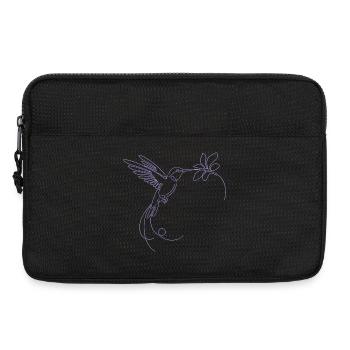 Silhouette minimaliste d’oiseau en vol - Sacoche pour ordinateur portable 13 pouces - noir - Devant