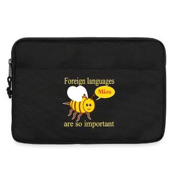 Bee with speech bubble - Laptop bag 13" - black - Front