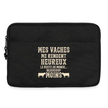 Meine Kühe machen mich glücklich Humorzüchter - Laptoptasche 13" - Schwarz - Vorne