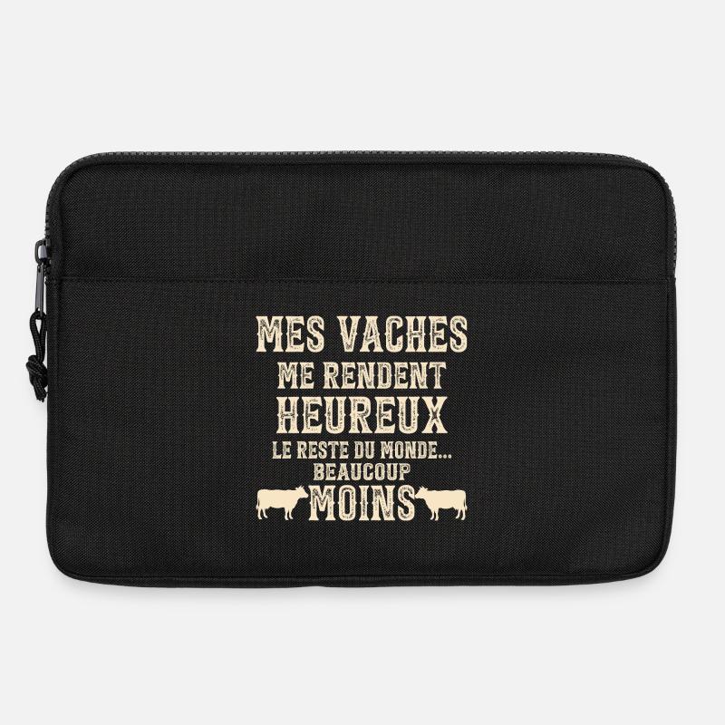 Meine Kühe machen mich glücklich Humorzüchter - Laptoptasche 13" - Schwarz