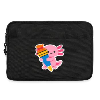 Axolotl rose avec pinceau cadeau - Sacoche pour ordinateur portable 13 pouces - noir - Devant