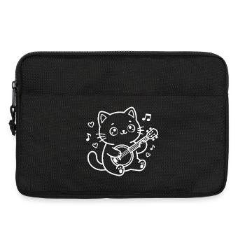 Banjo Kawaii Katze - Laptoptasche 13" - Schwarz - Vorne