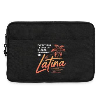 Tout ce que j’aime est illégal, cher ou latina - Sacoche pour ordinateur portable 13 pouces - noir - Devant
