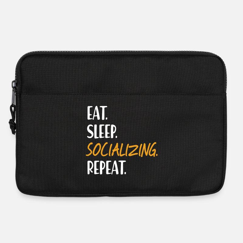 EAT SLEEP SOCIALIZING Be sociable Networking - Laptop bag 13" - black