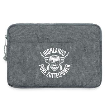 Highland Kuh Emblem - Laptoptasche 13" - Grau meliert - Vorne